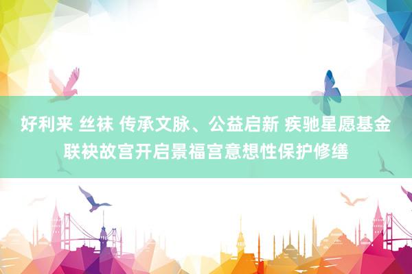 好利来 丝袜 传承文脉、公益启新 疾驰星愿基金联袂故宫开启景福宫意想性保护修缮