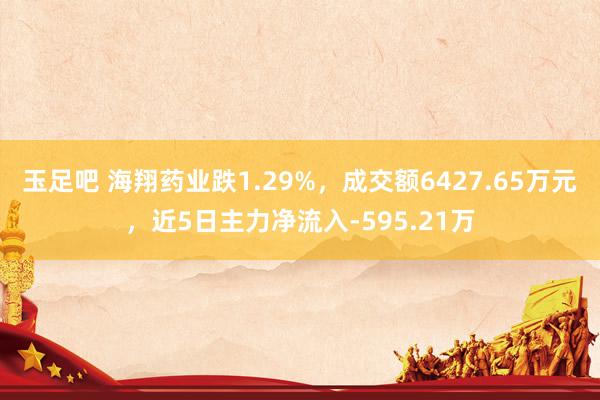 玉足吧 海翔药业跌1.29%，成交额6427.65万元，近5日主力净流入-595.21万