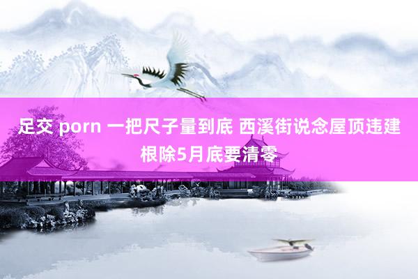足交 porn 一把尺子量到底 西溪街说念屋顶违建根除5月底要清零