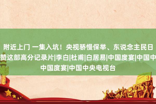 附近上门 一集入坑！央视骄慢保举、东说念主民日报狂放点赞这部高分记录片|李白|杜甫|白居易|中国度宴|中国中央电视台