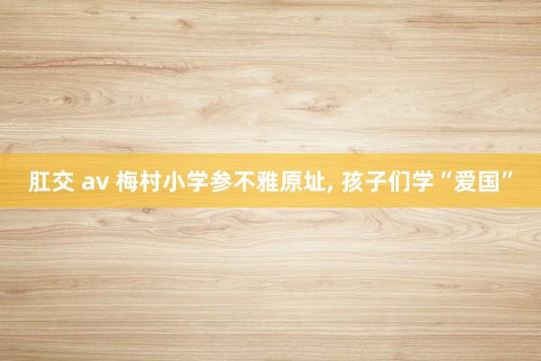 肛交 av 梅村小学参不雅原址， 孩子们学“爱国”