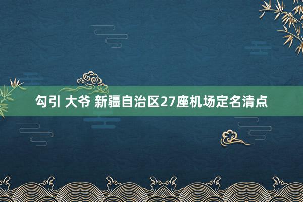 勾引 大爷 新疆自治区27座机场定名清点